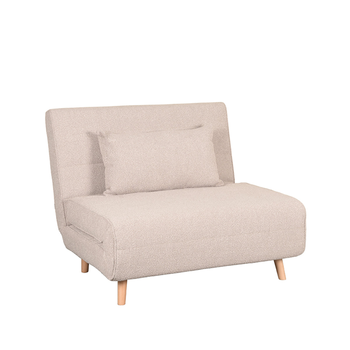 LABEL51 - Slaapbank Single - Naturel Boucle - Naturel Hout
