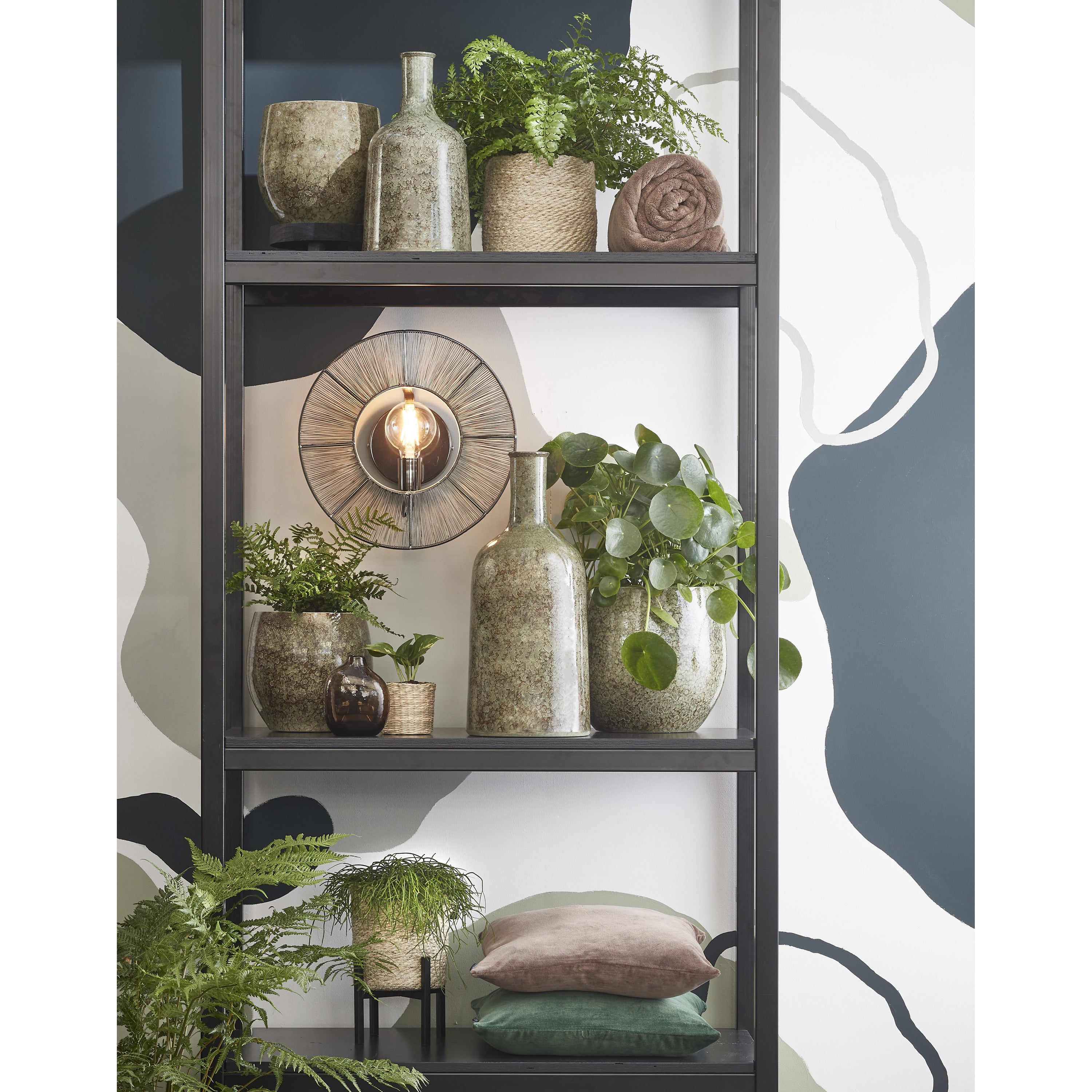 Mica Decorations Bodil Wandlamp Ø40 cm Zwart