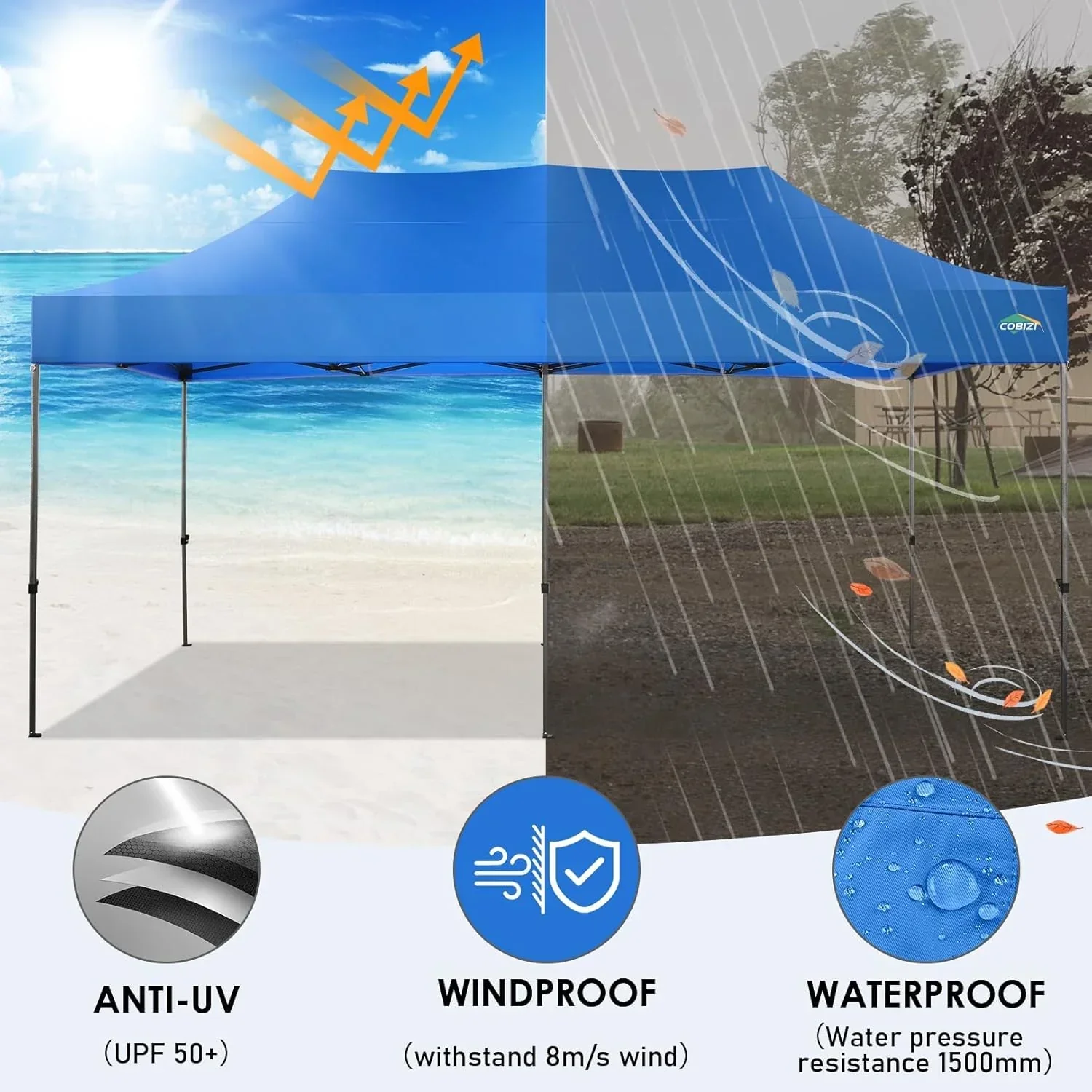 COBIZI 10x20 Heavy Duty Pop up Canopy Tent 6 sidewalls Commercial Canopy Wedding Party Tents