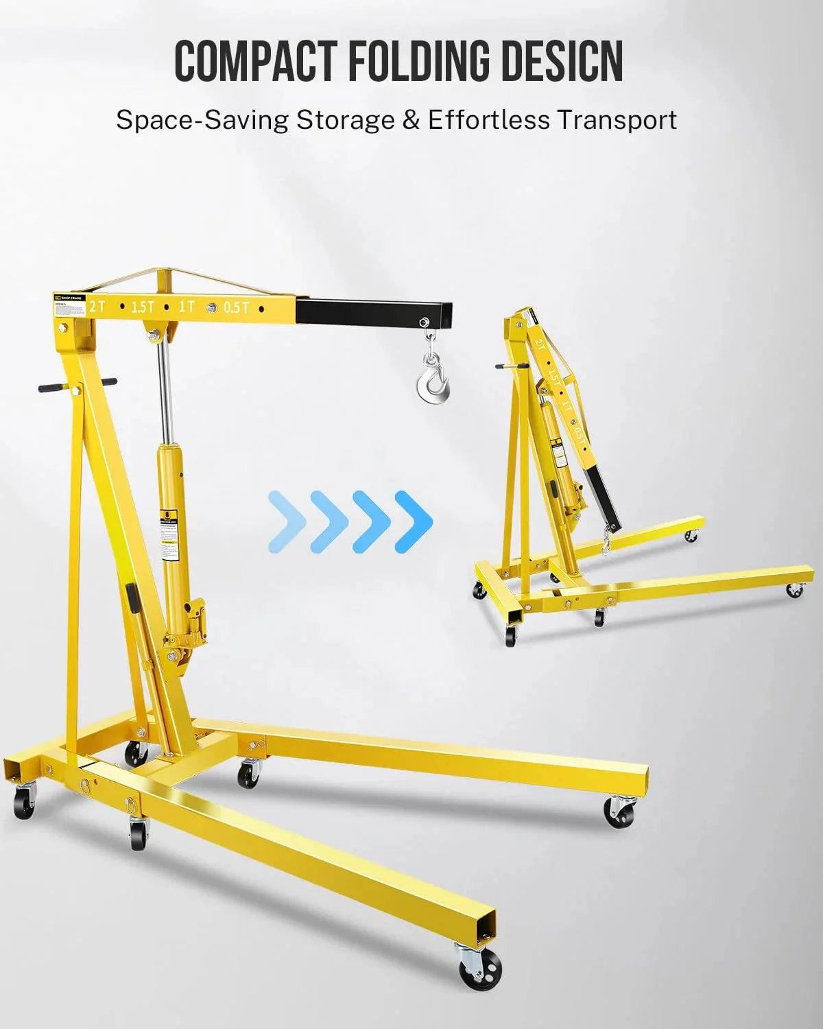 Garvee 2 Ton Hydraulic Folding Shop Crane Engine Hoist With Lever - Image 12 Garvee 2 Ton Hydraulic Folding Shop Crane Engine Hoist With Lever - Image 12