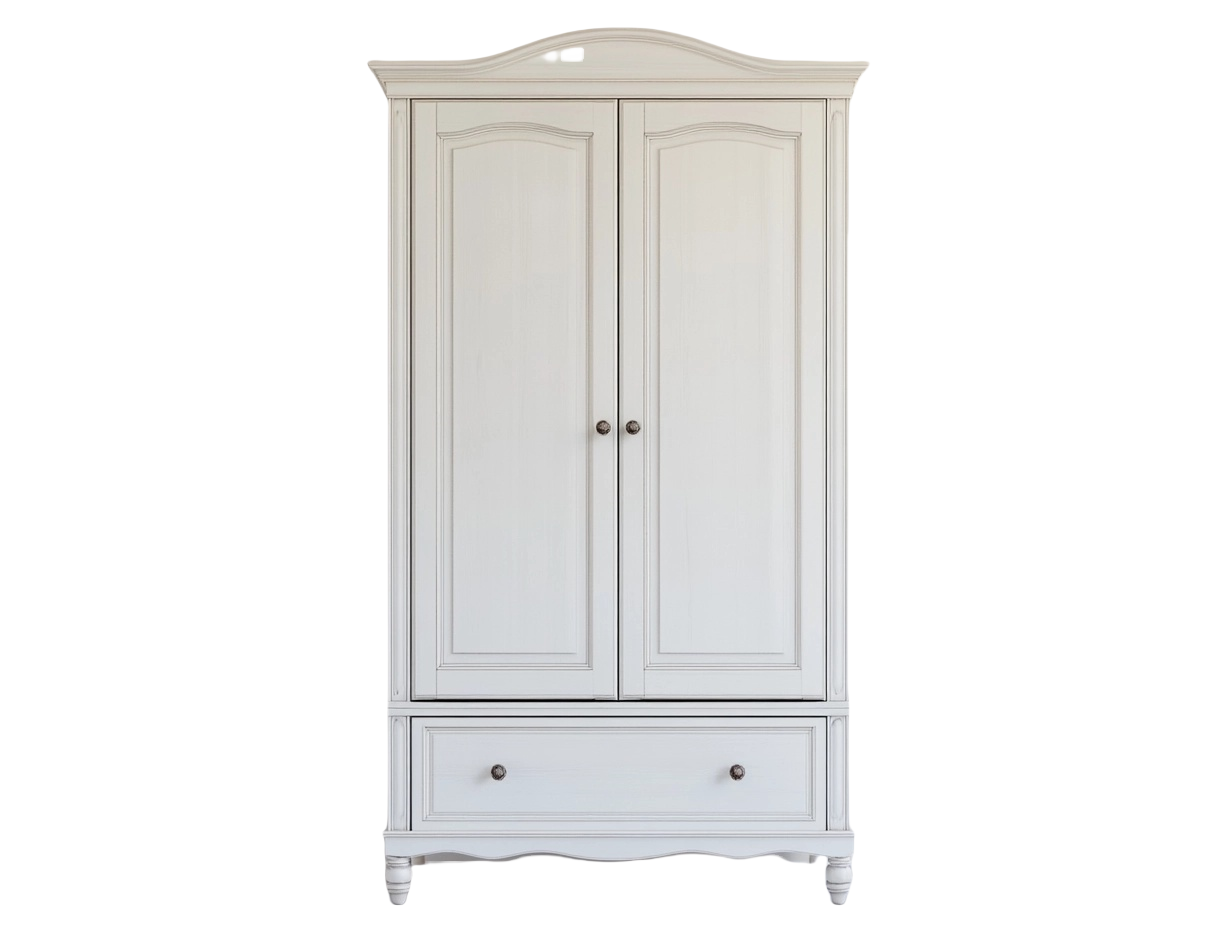 Armario de madera blanca 180x90x50cm para dormitorio con diseño clásico y funcionalidad óptima ij9861685