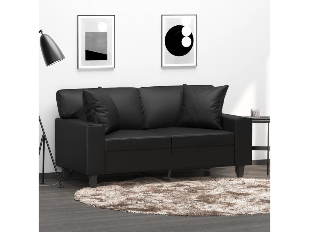 Juego de 2 Decoratodo decorativos Negro 40x40 cm Polipiel