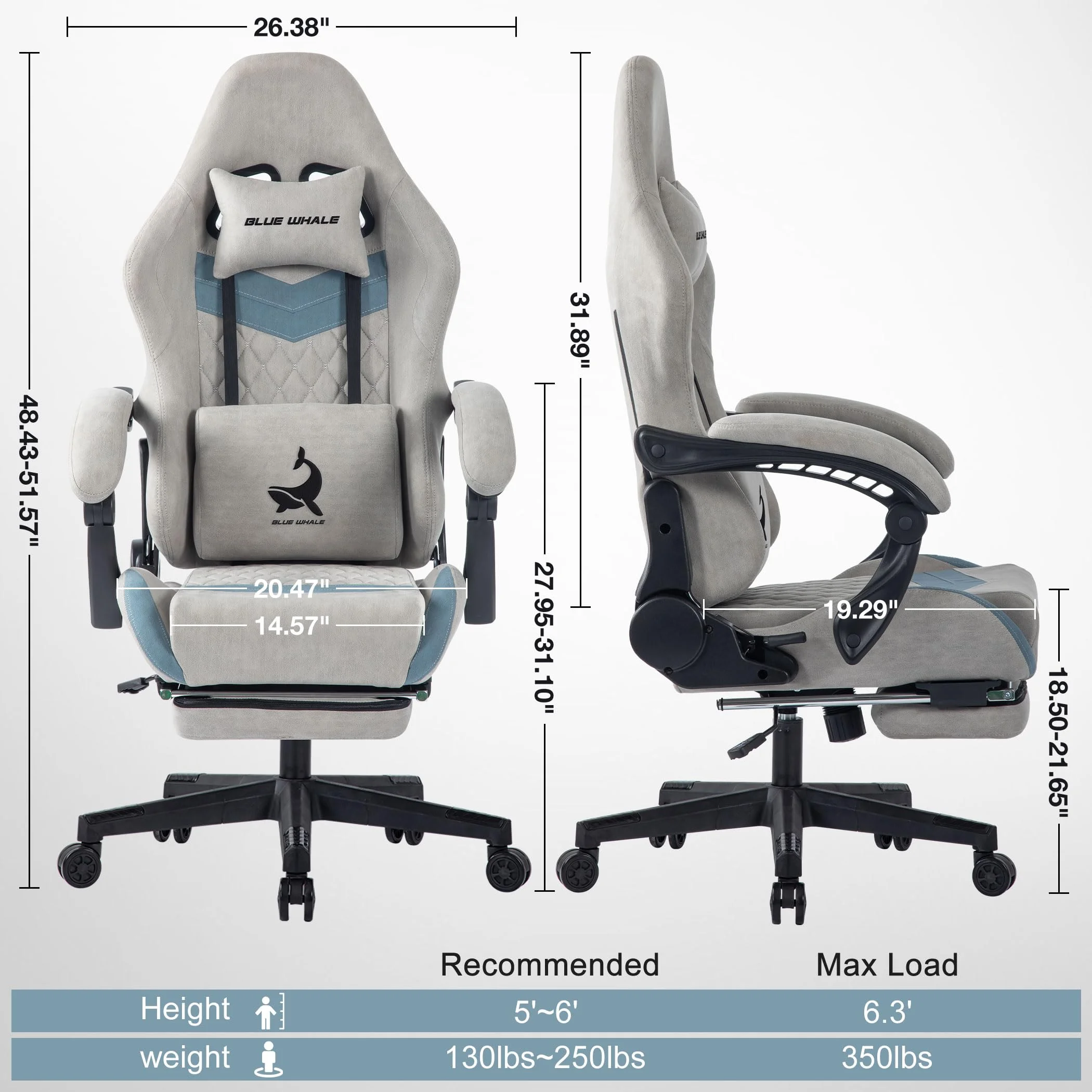 JONPONY Big and Tall 500LBS Gaming Chair, Ergonomic Design, Gamer Chair PU Leather with Footrest and Lumbar Support, High Back Office Chair Support 8 Hours Long Sitting, Computer Chair,Red - Image 70