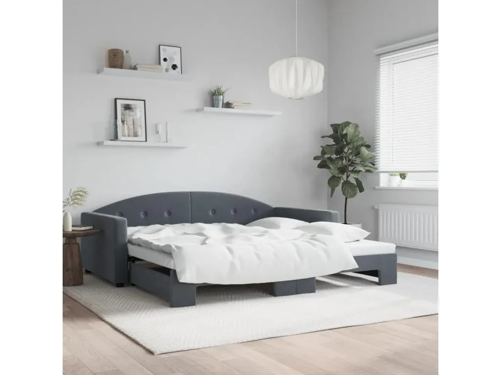 Sofá cama Lluesmamuebles terciopelo gris oscuro 100x200 cm