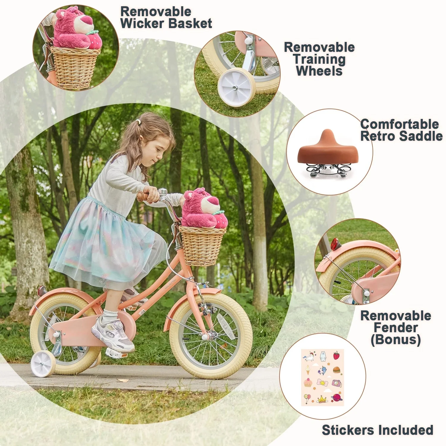 Glerc Girls' Kids' Bike, 12 inch, Pink, Ages 2-4 Years - Little Molly - Image 41 Glerc Girls' Kids' Bike, 12 inch, Pink, Ages 2-4 Years - Little Molly - Image 41