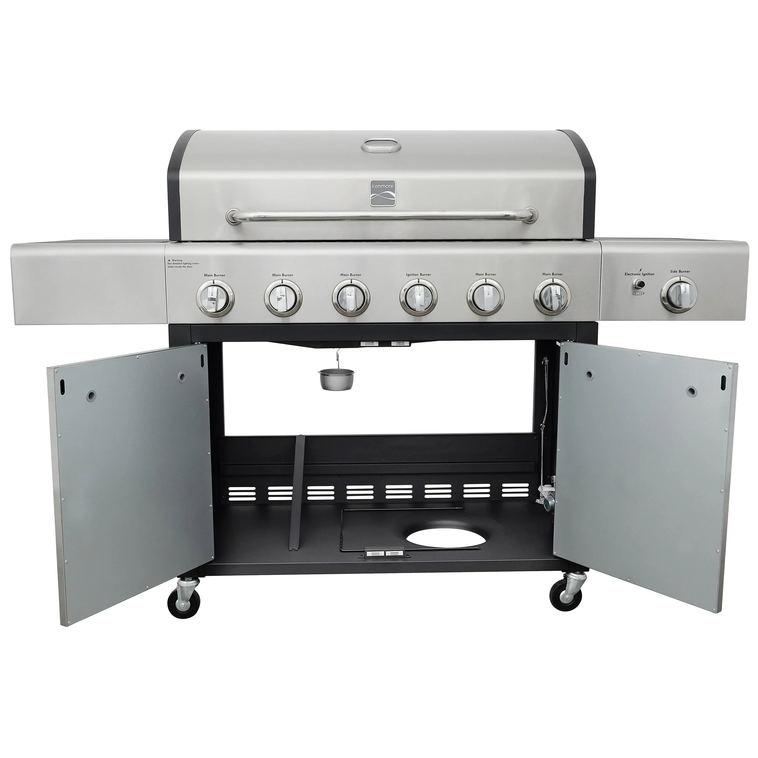Kenmore 6-Burner Propane Gas Grill with Side Burner, PG-40611S0L, Stainless Steel with Black Trim - Image 8