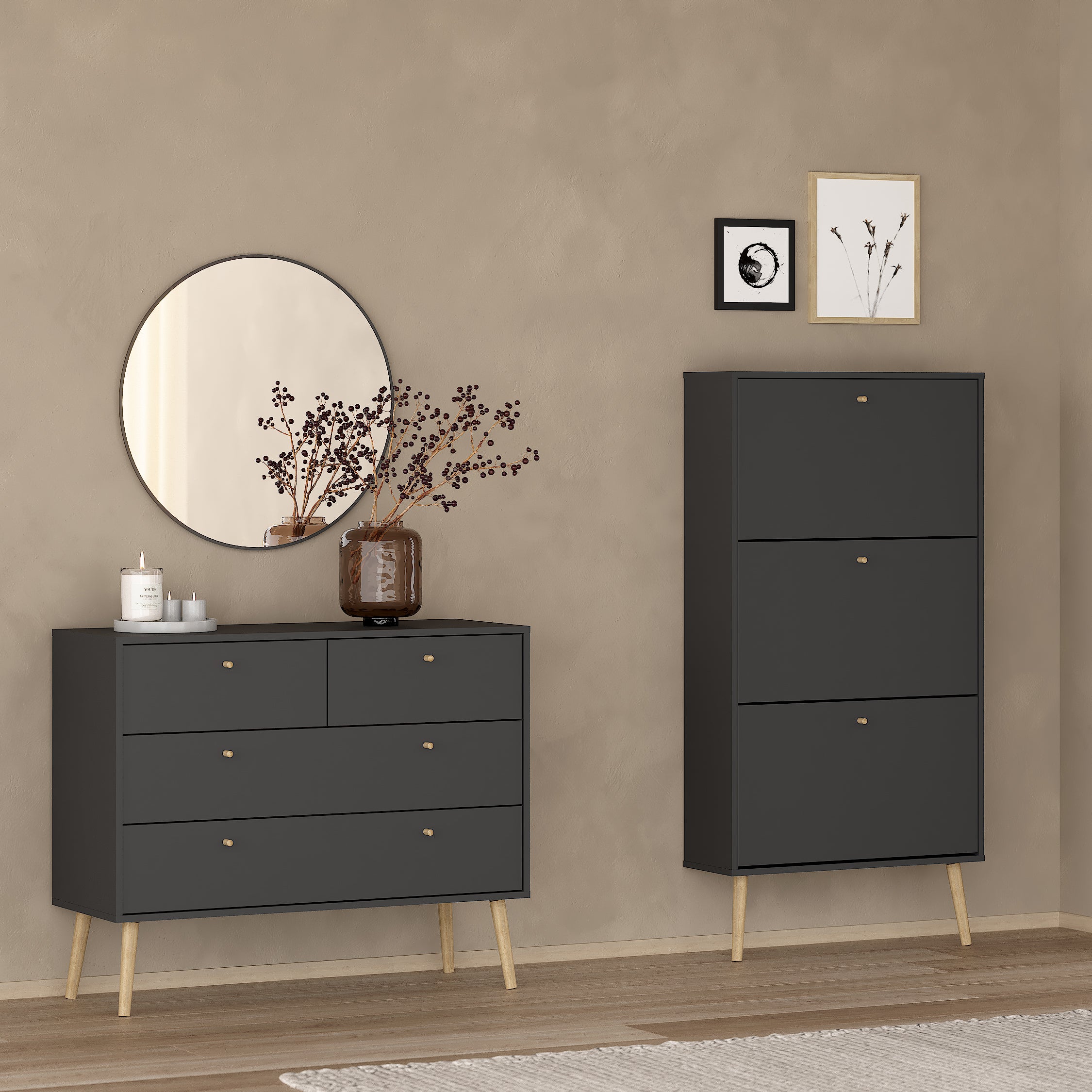 by fonQ basic Billy Schoenenkast - Antraciet