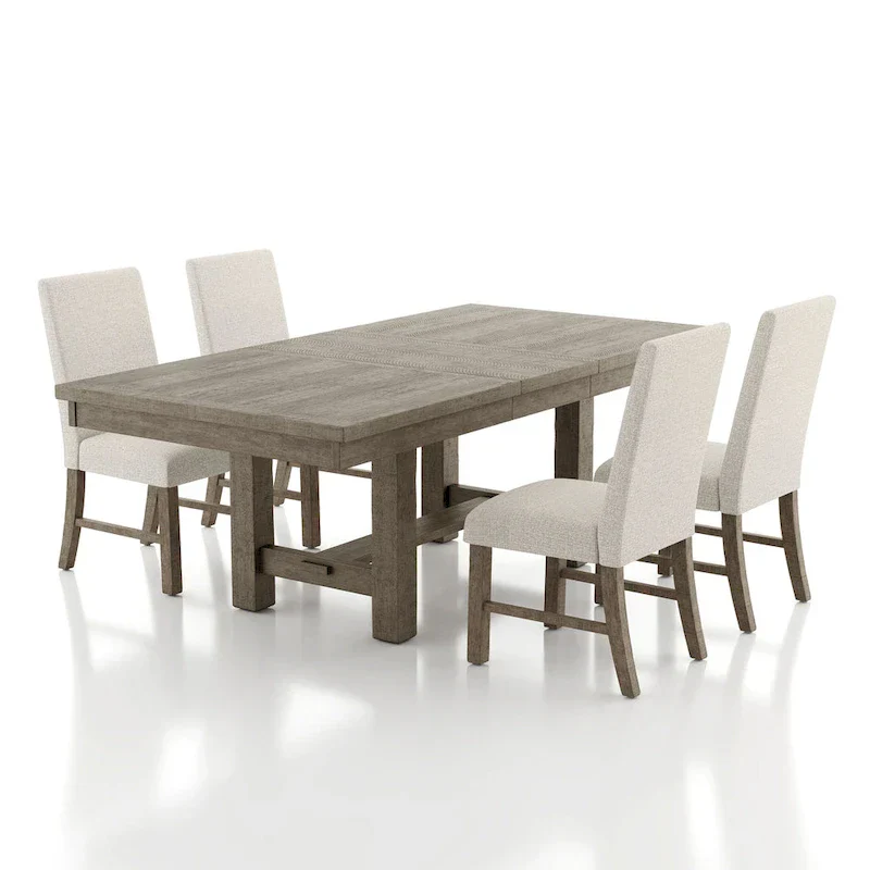 Jusk Rustic Grey Wood 5-Piece Dining Set by Furniture of America