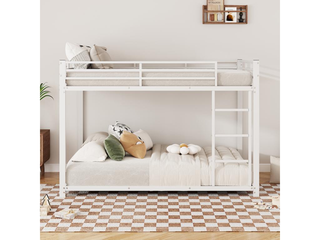 Camas infantiles 140*200, literas, camas de hierro, literas de hierro de forma clásica, blanco