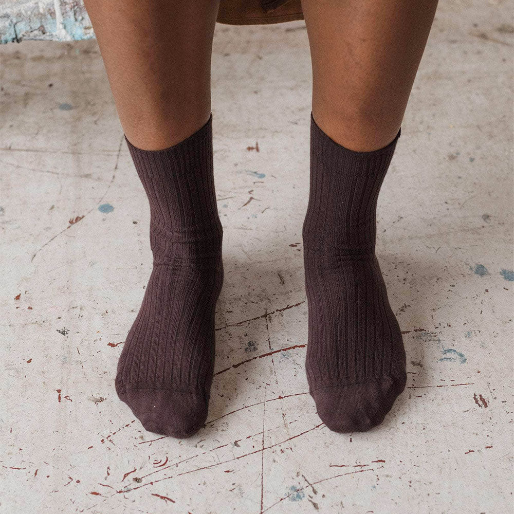 Baserange - Chaussettes Mi-Hautes Côtelées - Tactile