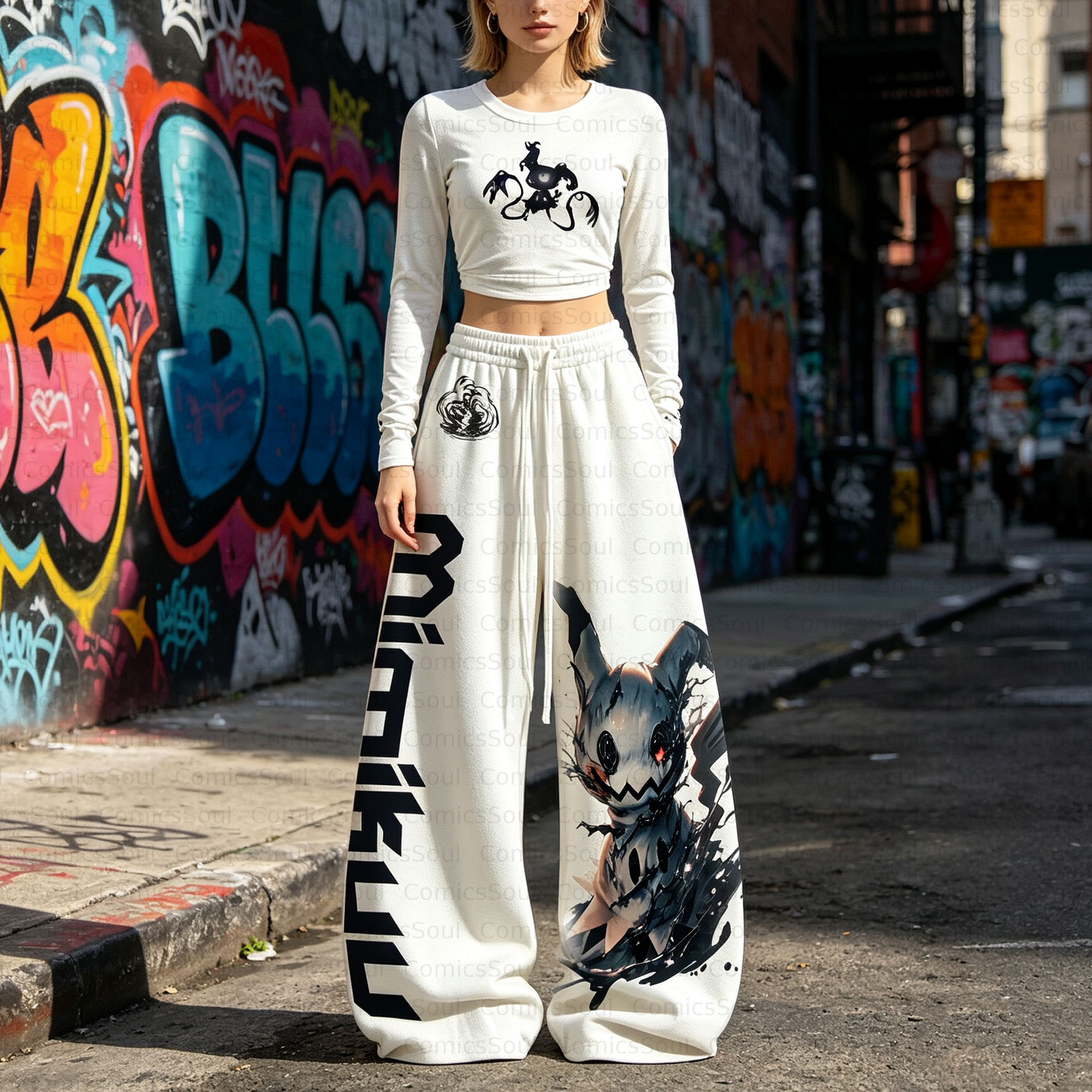 Pokémon Long-Sleeve Top and Elastic-Waist Pants Set TeeThreads Sustain the Scene with Custom Apparel