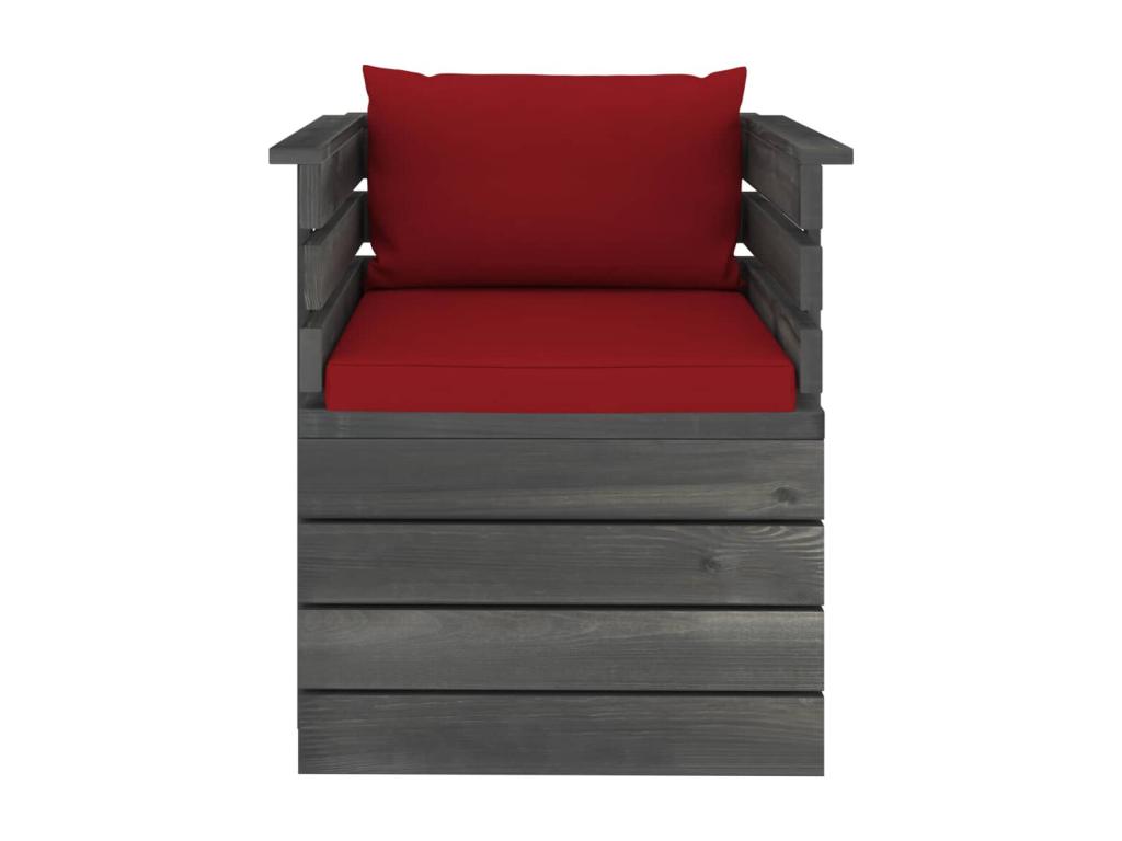 Sillón de jardín con cojines madera de pino