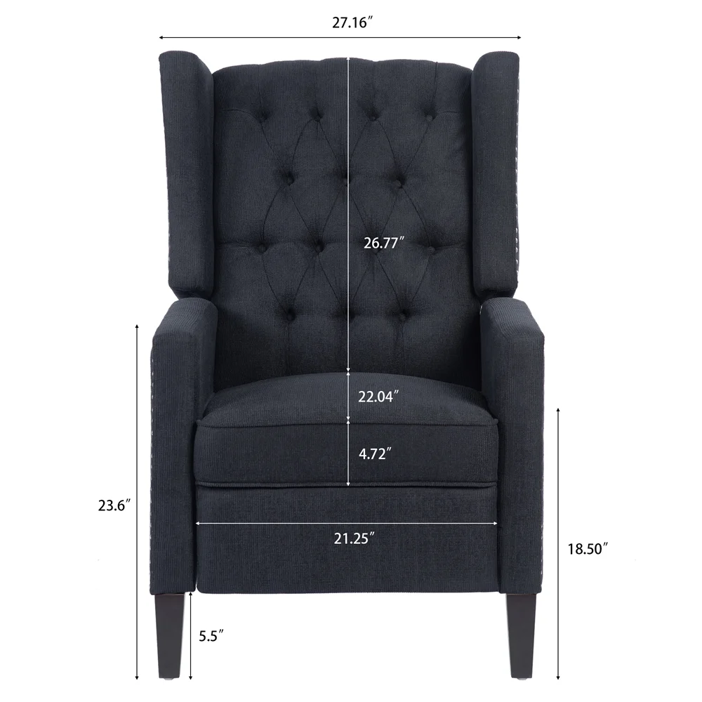 Triple Tree Modern Fabric Foam Wood Solid Print Nailhead Trim Accent Chair, Beige - Image 16