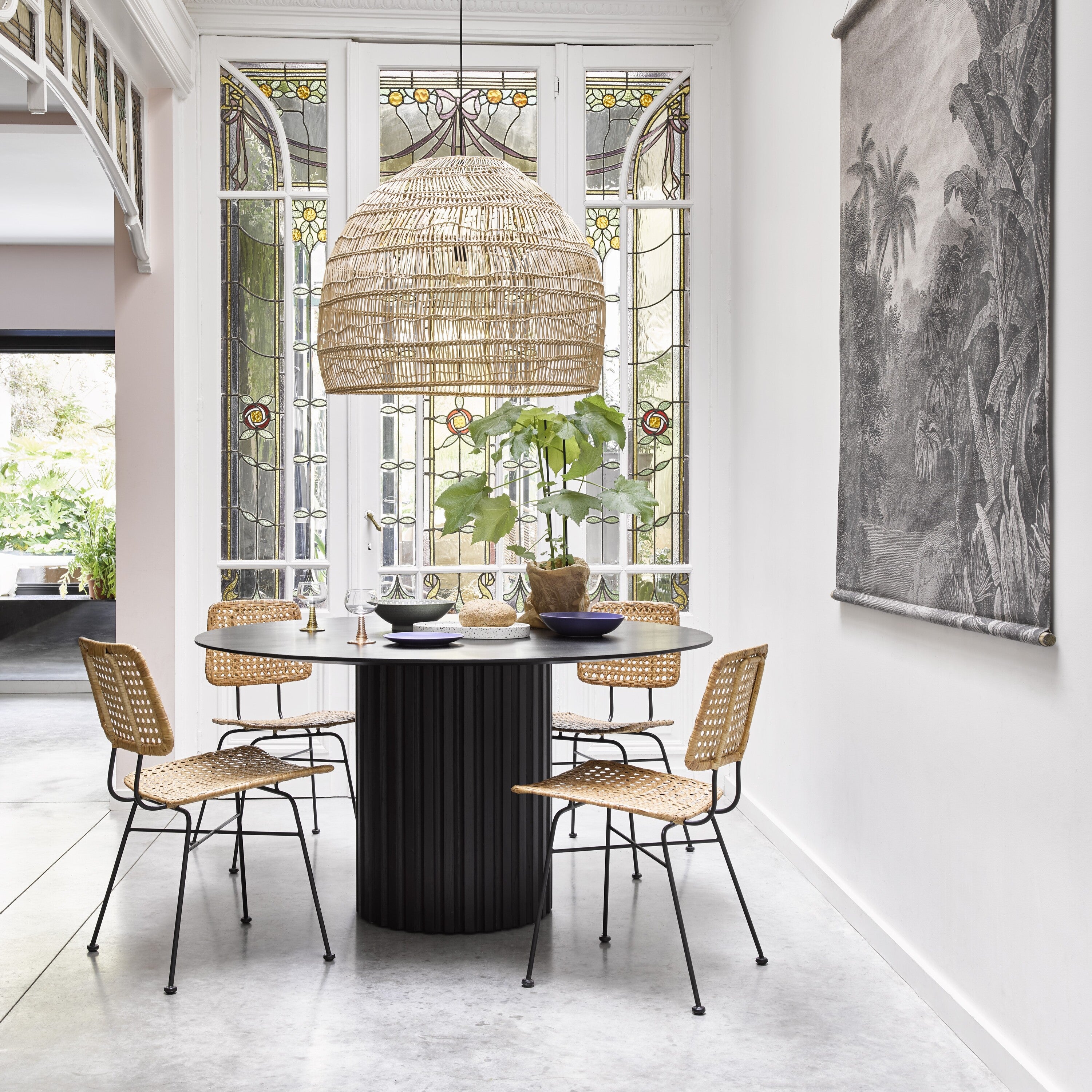 HKliving Pillar Eettafel - Ø 140 cm - Zwart