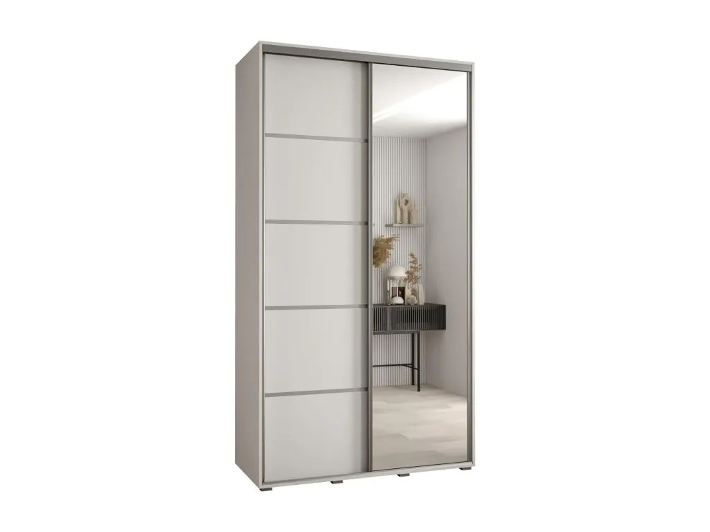 Armario Decohoguera 5 puertas correderas 235.2 130 45 en combinación blanco blanco plata EO2899335