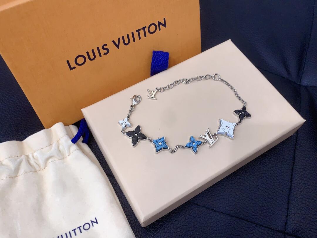 Louis Vuitton Cuban Chain LV Monogram Men Bracelet Necklace - Original Replica Club