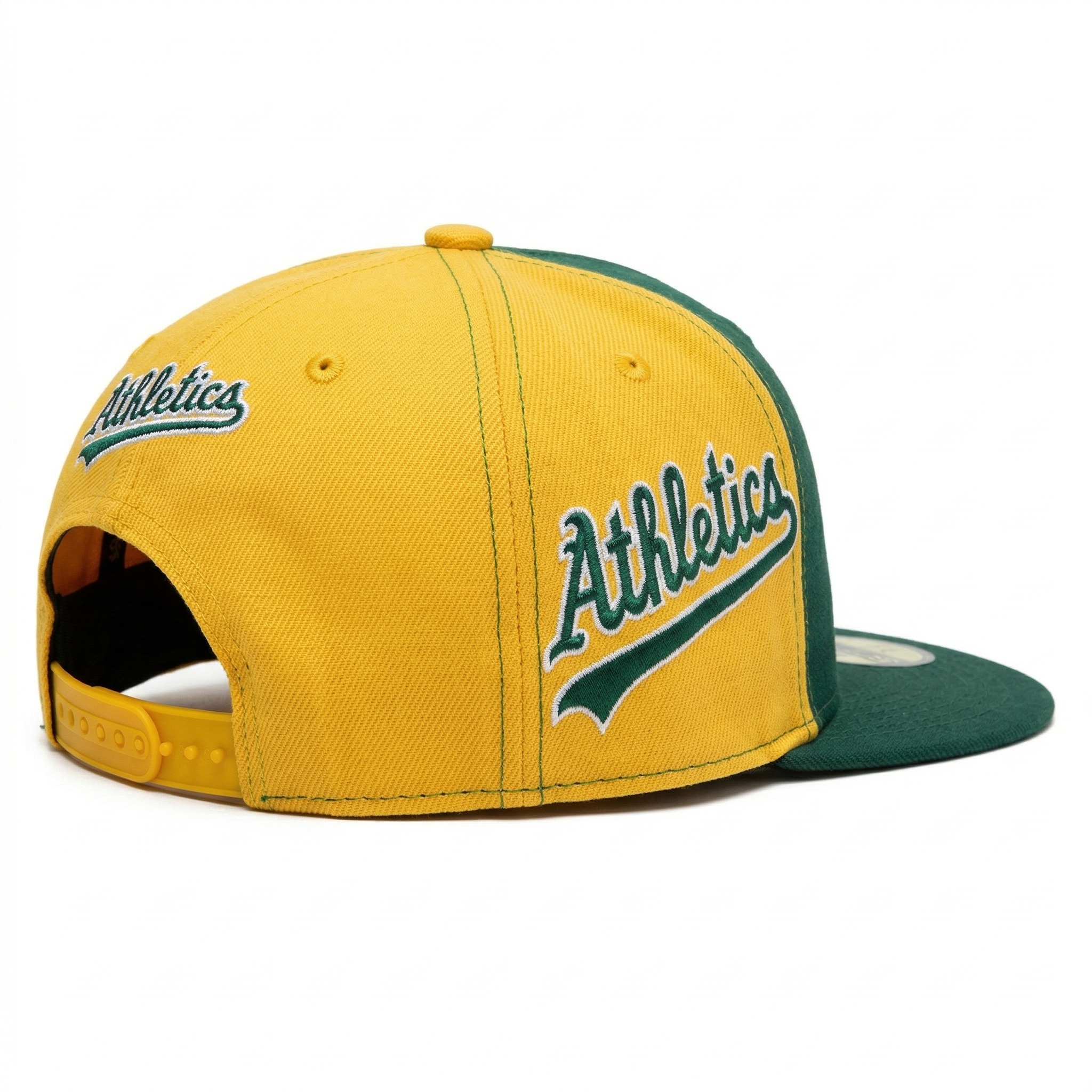 Two-Tone Green & Yellow Athletics Snapback Baseball Cap - Flat Brim | SEVEN HATS - SEVEN HATS