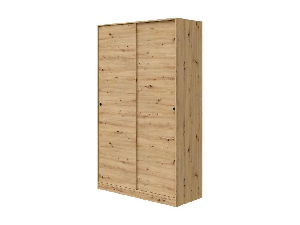 Armario Jmmhogar Armario de dormitorio con 2 puertas correderas Unidad con 4 estantes y barra para ropa 120x50h200 cm Jmmhogar Nudos