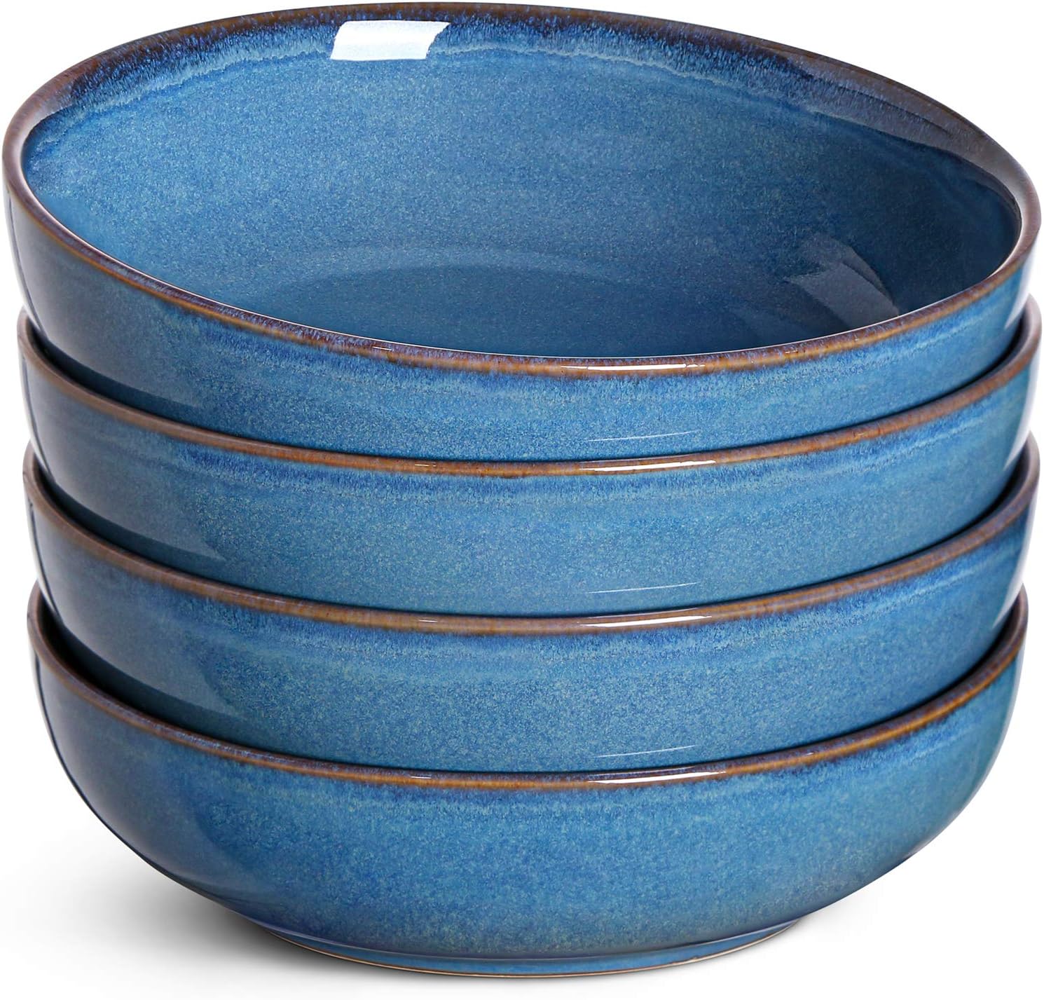 LE TAUCI Pasta Bowls 45 oz, Salad Bowls Set for Serving Soup, Pasta, Noodle, Dinner, Large Kitchen Bowl Plates, Microwave Safe - 8.5 Inch, Set of 4, White