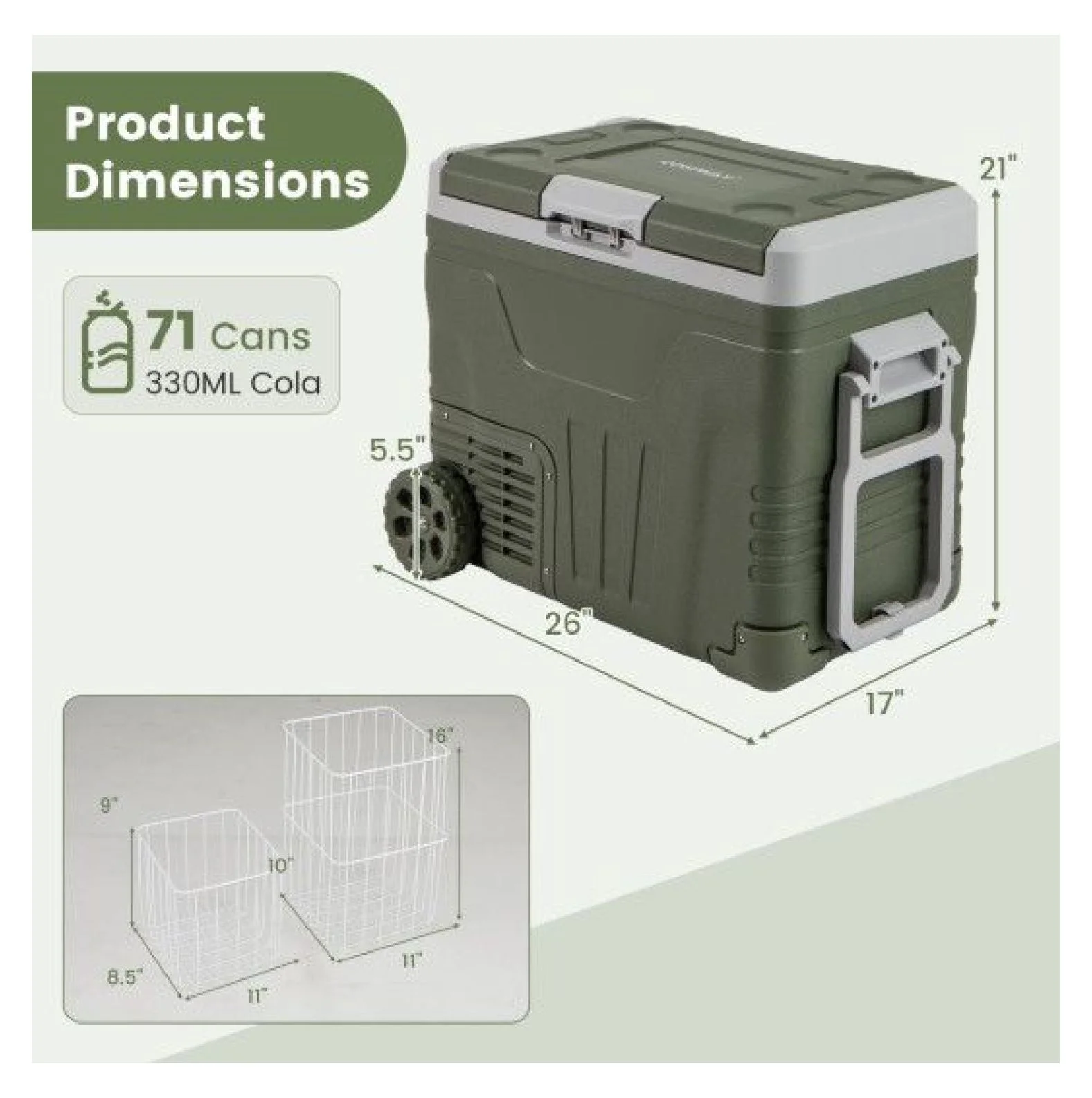 12V Car Refrigerator Portable Fridge - 35L/50L Electric Cooler, Adjustable Temp -4-H~68-H, DC 12/24V & AC 100-240V, for Road Trips, Camping, Food Preservation - Image 6