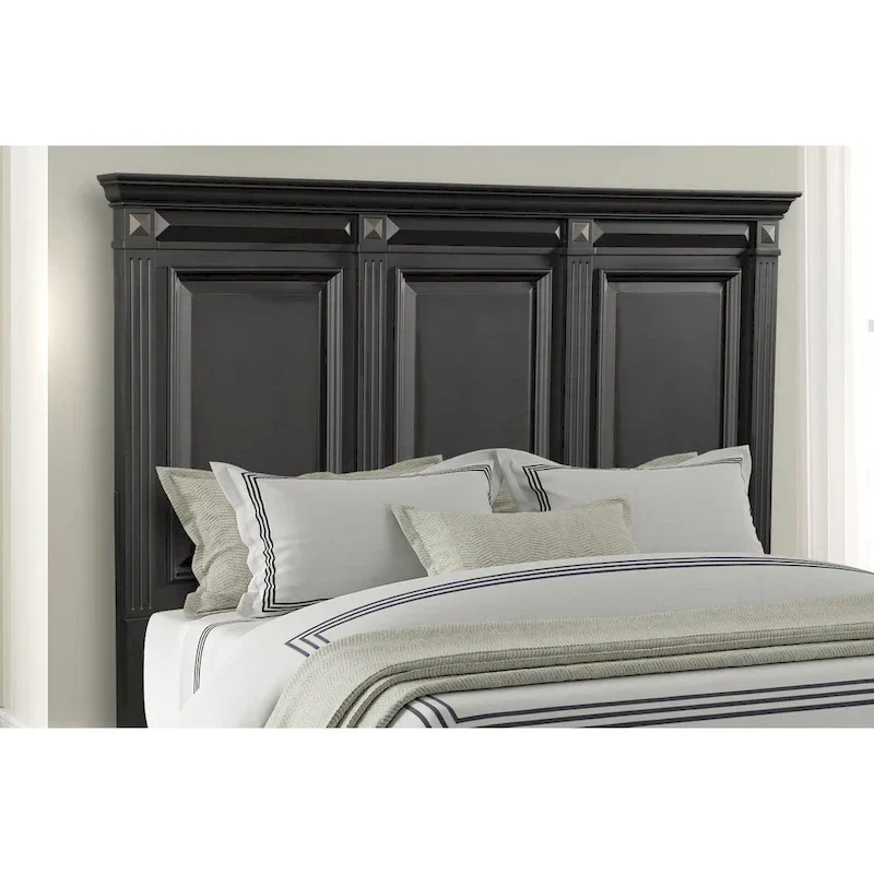 Roundhill Furniture Renova Vintage Black Wooden Bedroom Collection