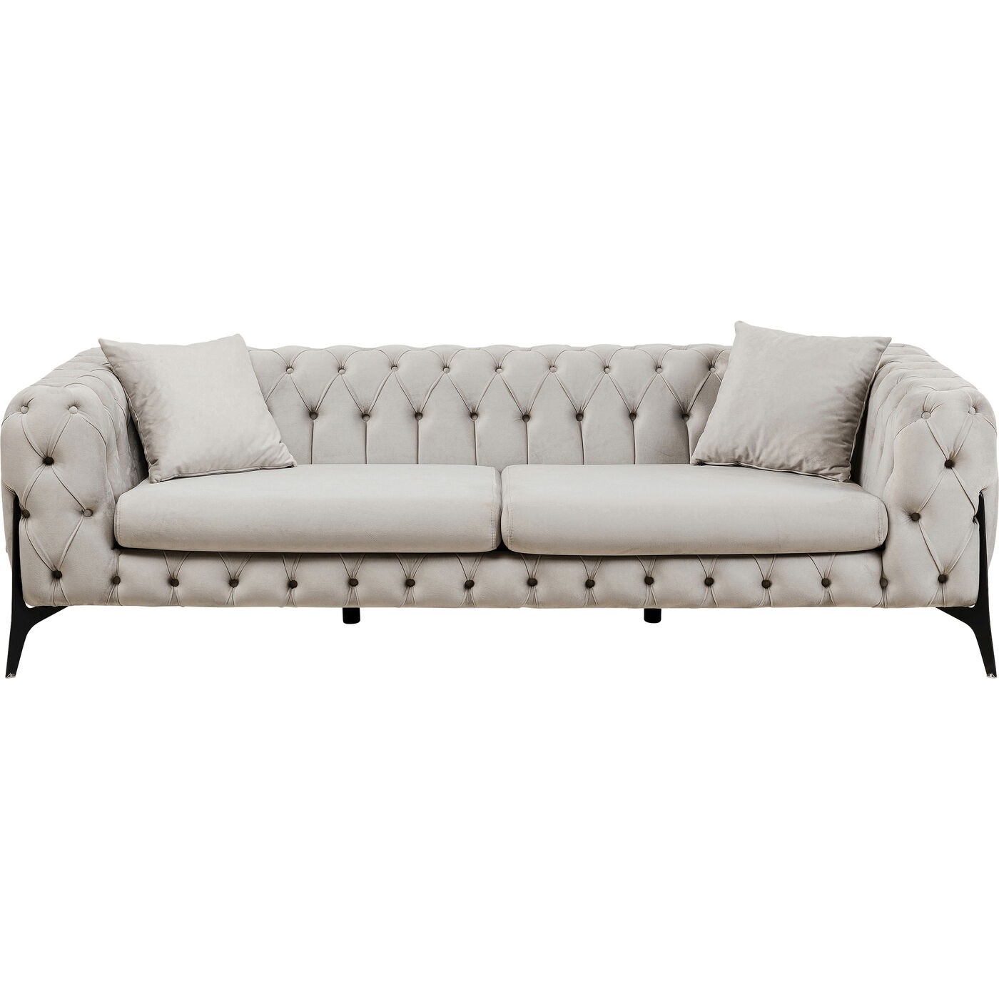 Sofá de 3 plazas en terciopelo beige cu5854k9