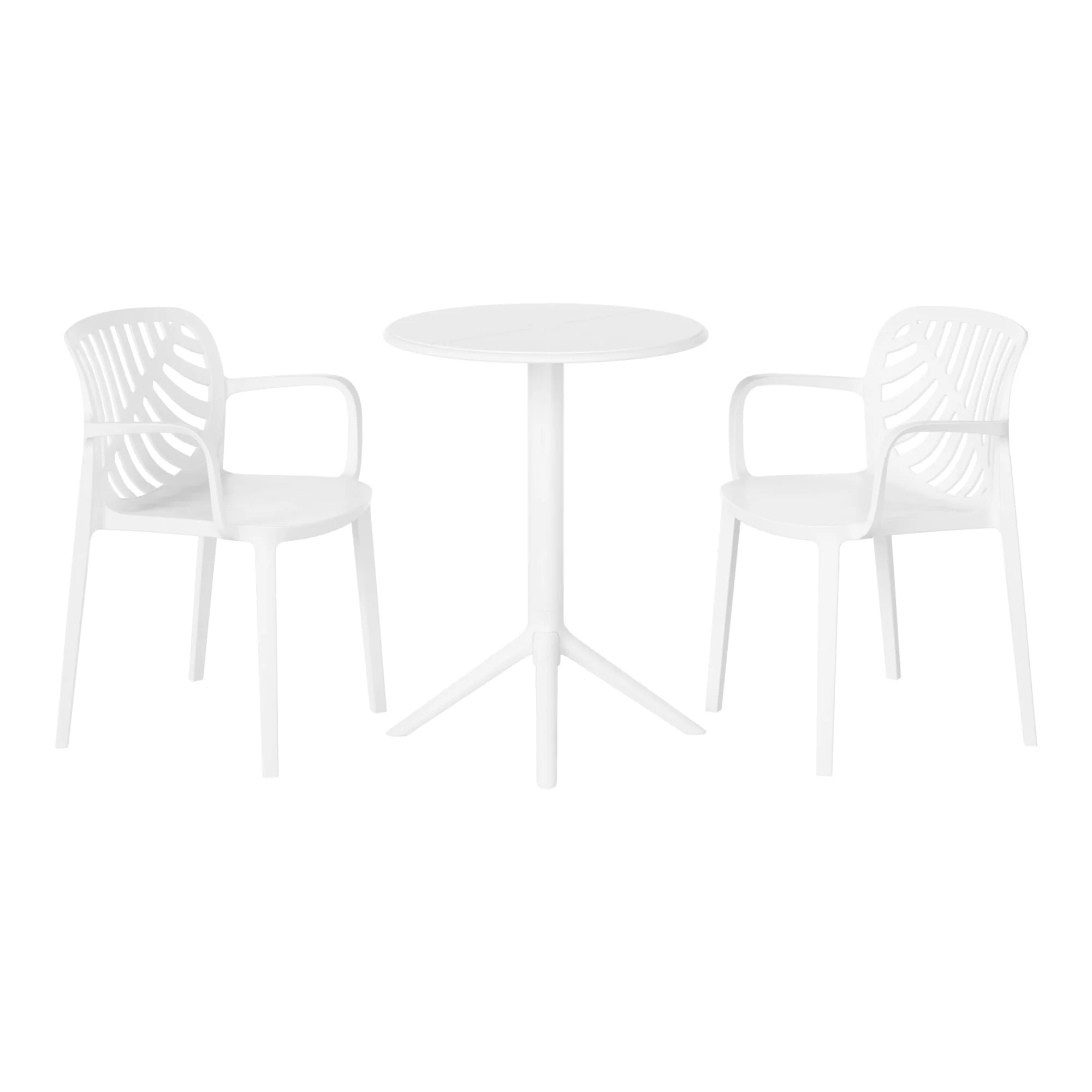 WestinTrends Playa 3-Piece Outdoor Resin Patio Bistro Table Set with Stackable Patio Dining Side Chairs For 2, Black - Image 41