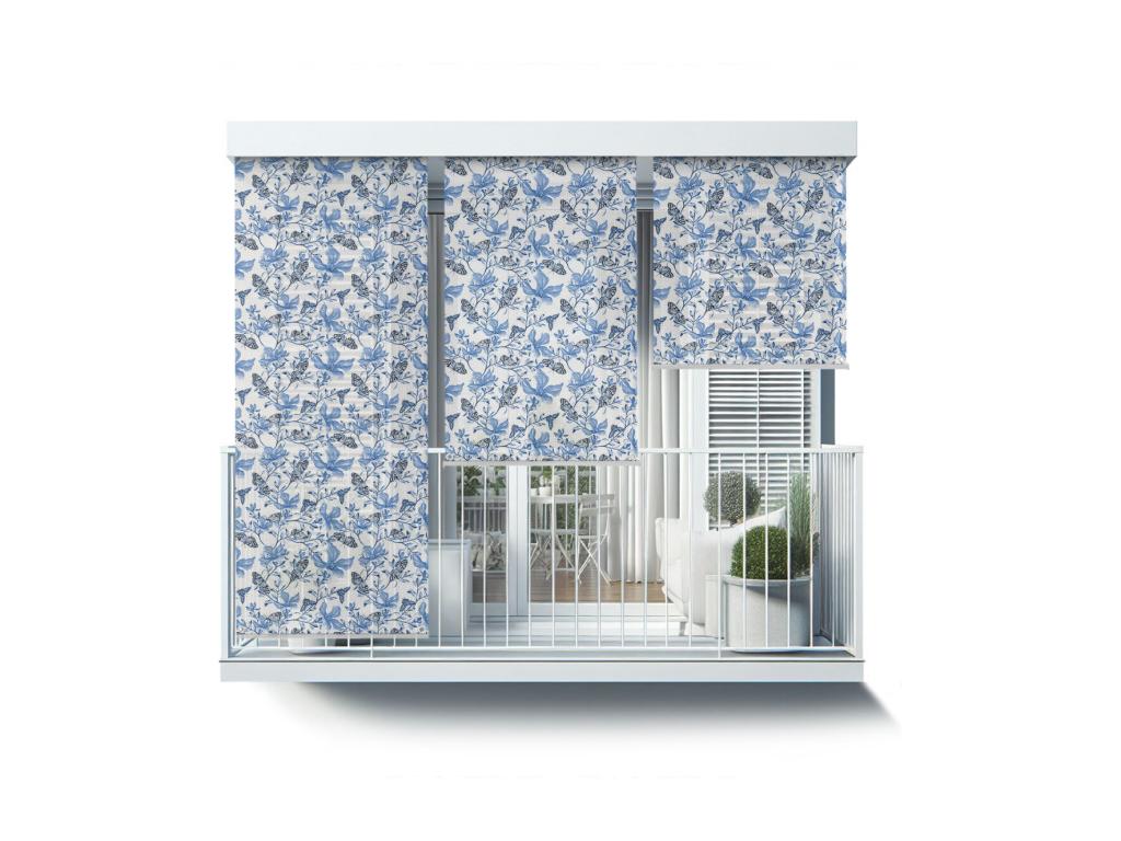 Original cortina enrollable exterior - 140x180 cm - Flores y mariposas Cortinas enrollables para balcones, Cortinas enrollables para balcones, Cortinas para protección solar