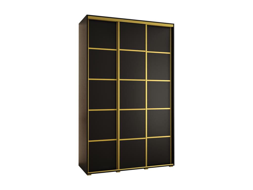 ARMARIO DAVOS 4 DE PUERTAS CORREDERAS 235,2/170/60 3 puertas (Negro/Negro/Oro)
