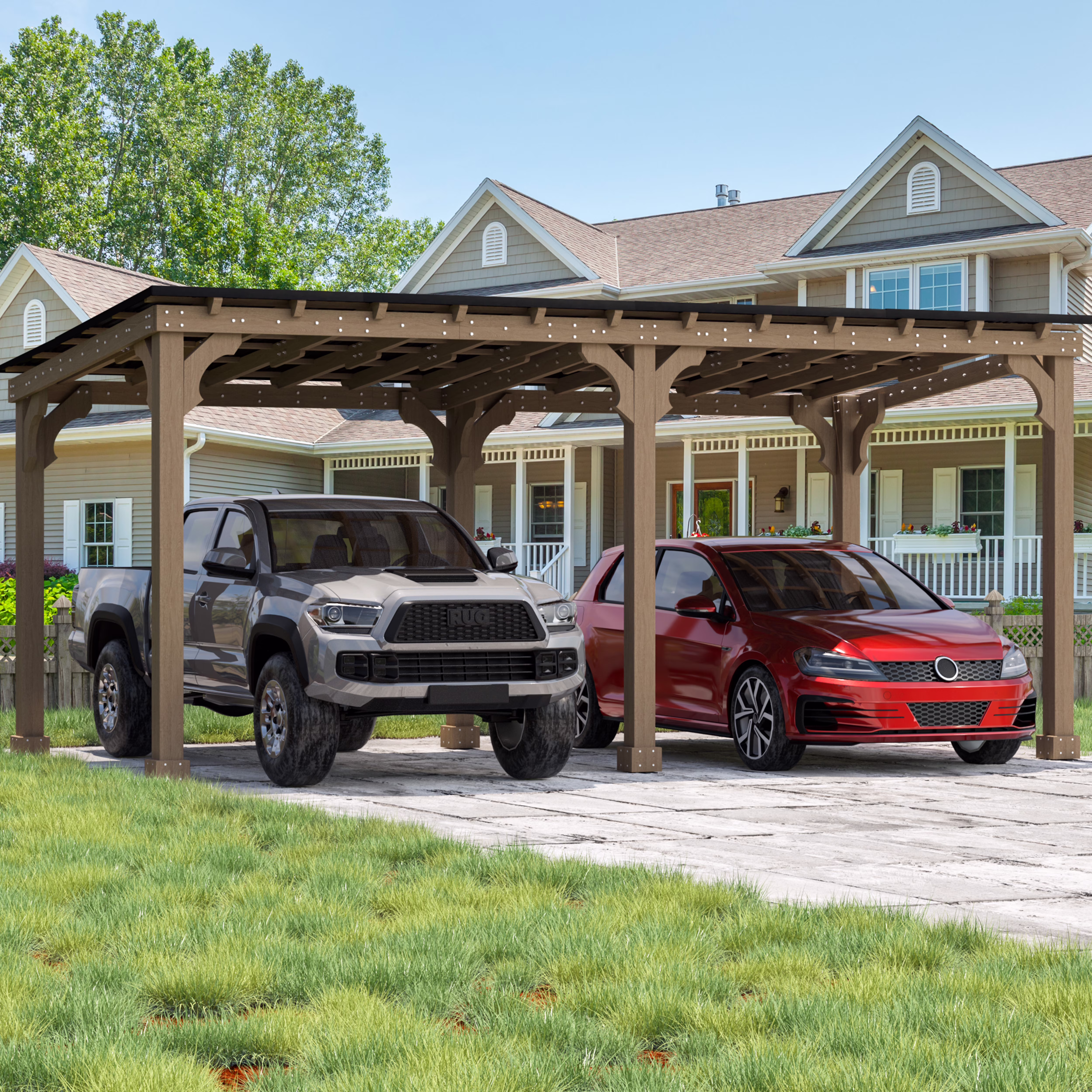 VEIKOUS 8' x 5' Outdoor Hardtop Gazebo, BBQ Grill Gazebo w/ Workstation Shelves for Lawn, Garden, Deck - Image 7
