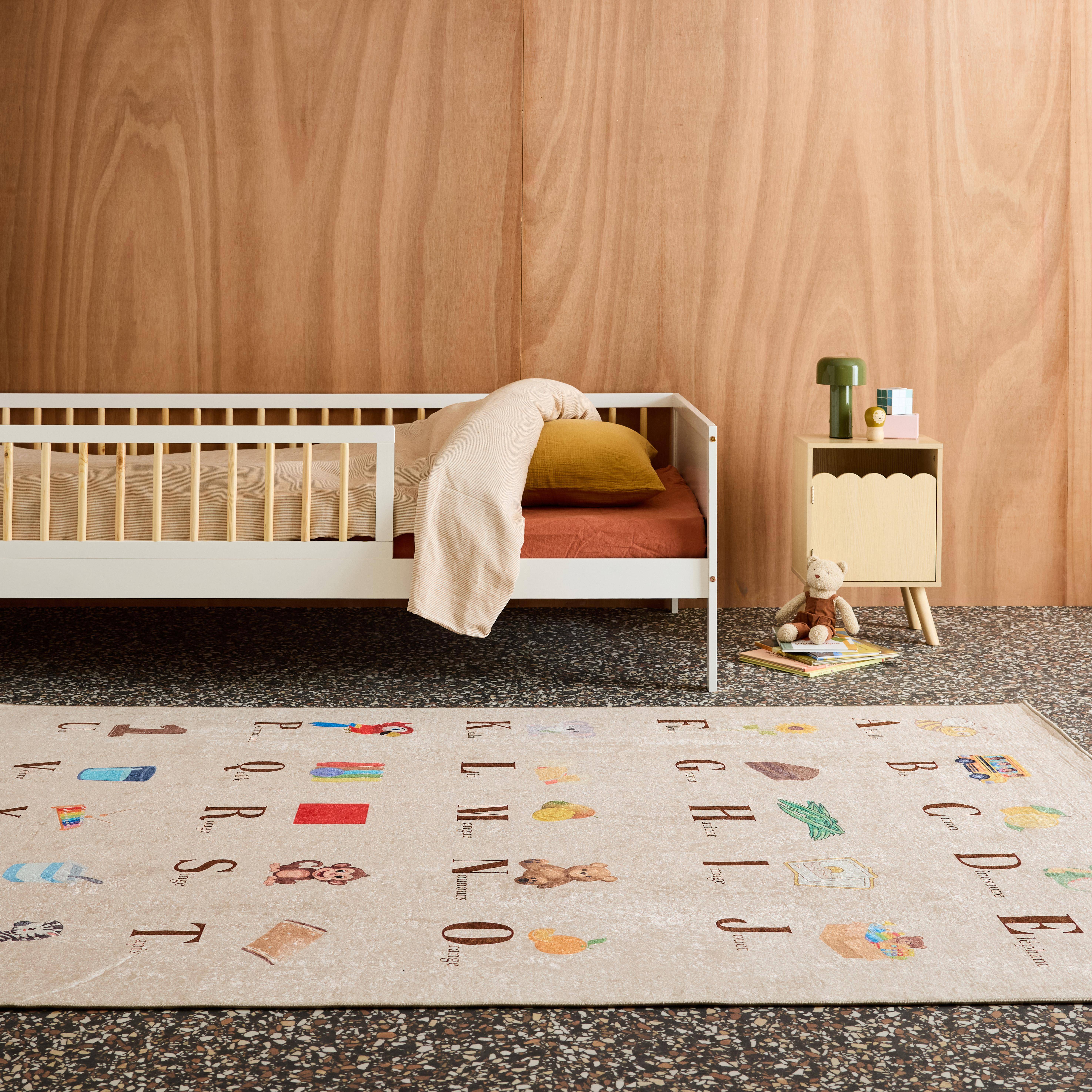Scoty - Alfombra infantil educativo con abecedario, para interior color beige
