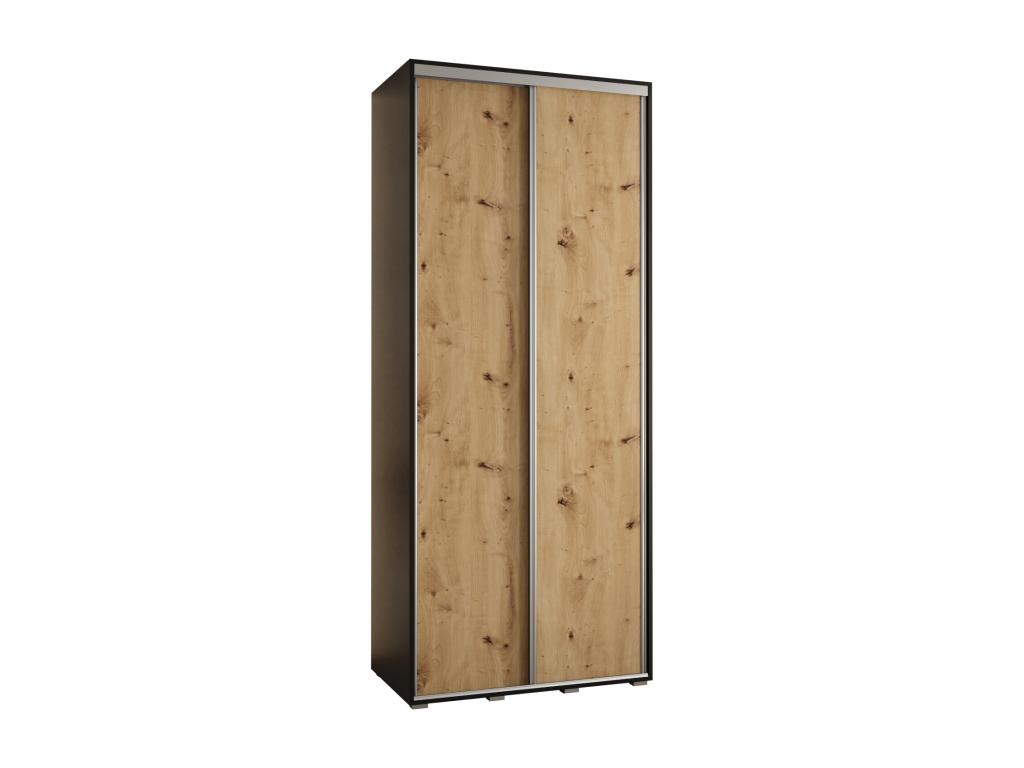 ARMARIO Abodeia 1 DE PUERTAS CORREDERAS 235 - 2/120/45 2 puertas Negro/Artisan/Plata