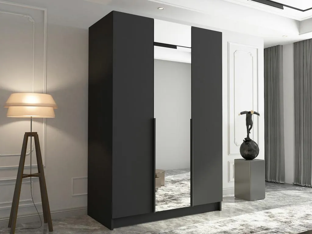 Armario de puertas batientes Nidovia negro 215x150x58 cm eux3342782