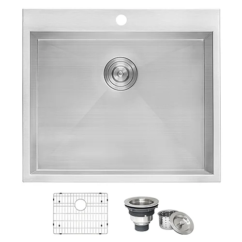 Ruvati RVU6010 25 x 22 x 12 in. Topmount Laundry Utility Sink Deep 16 Gauge Stainless Steel - image 6