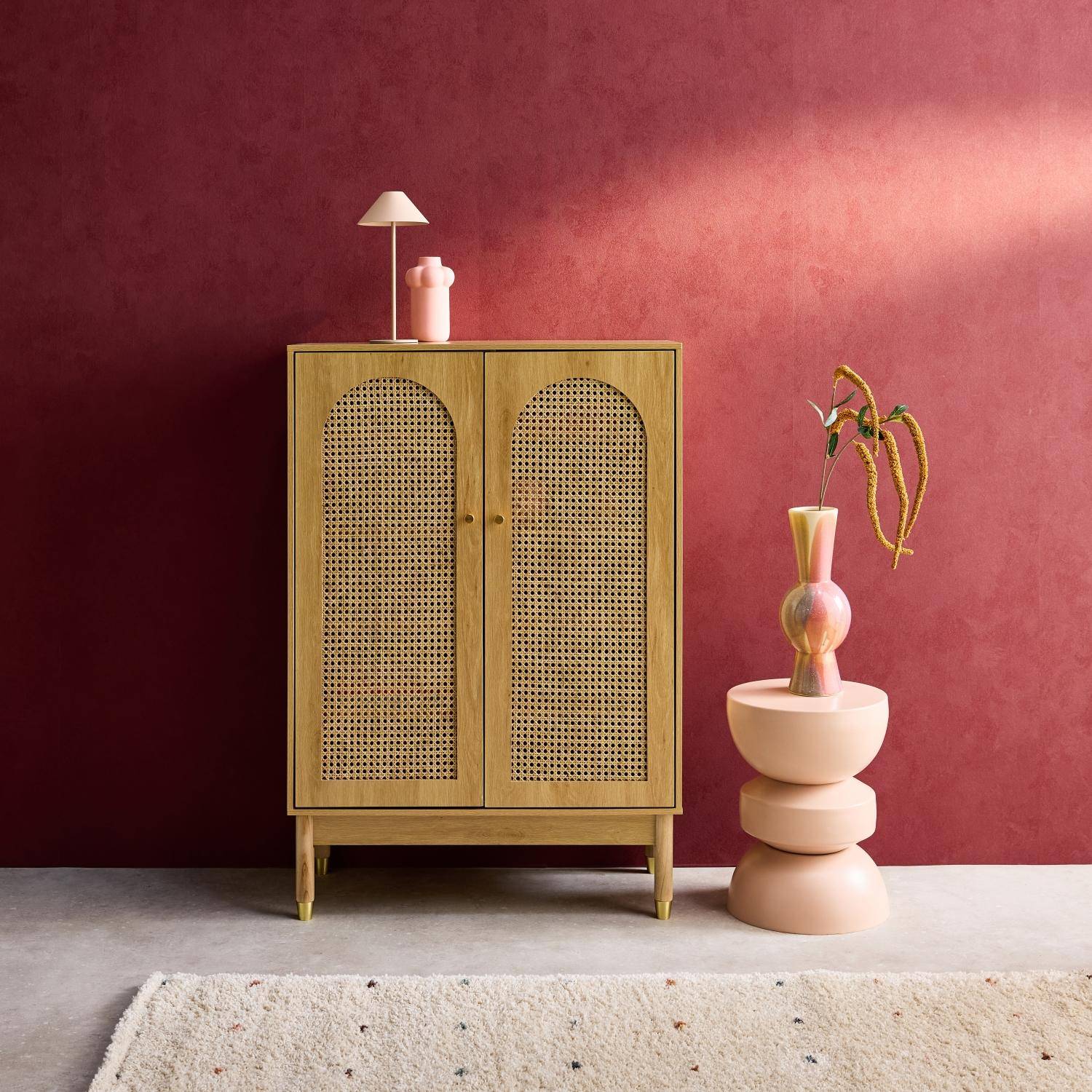 Judith - Mueble zapatero con 2 puertas de caña