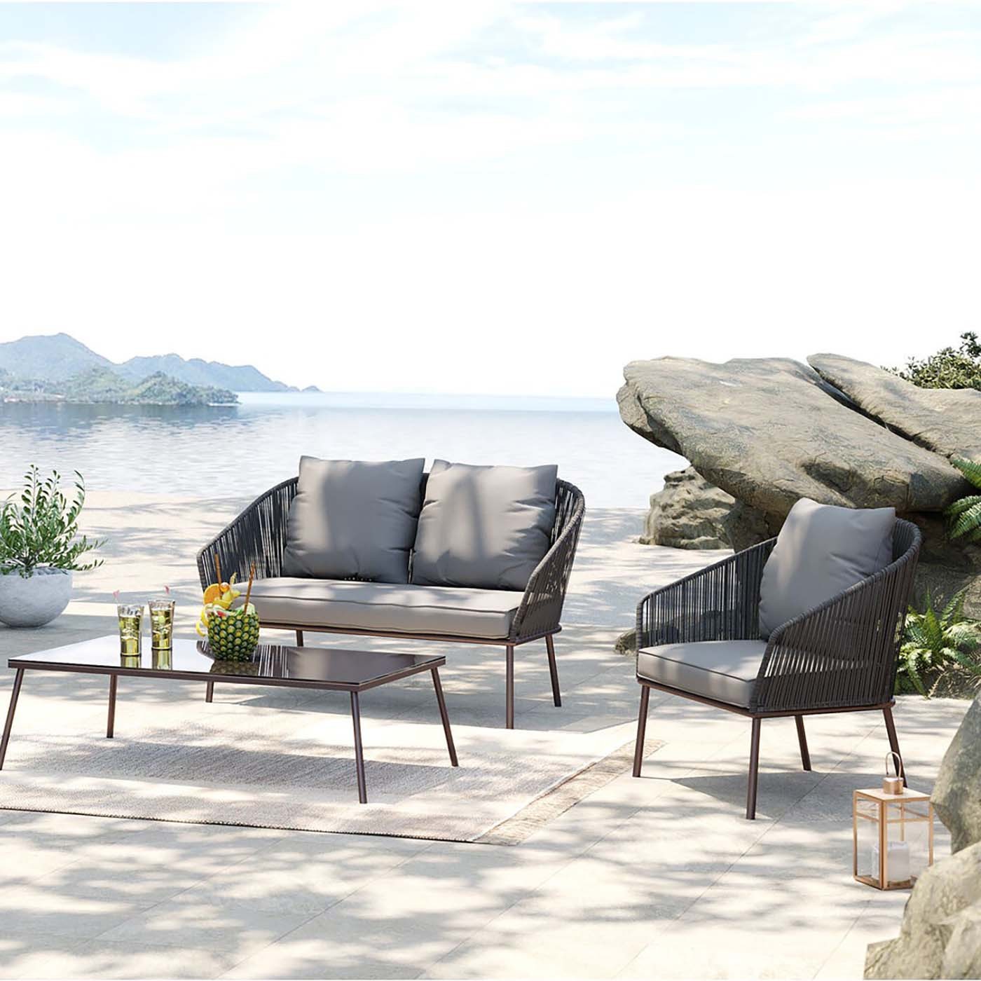 Kare Design Elba tuinmeubilair - 4-zits - grijs