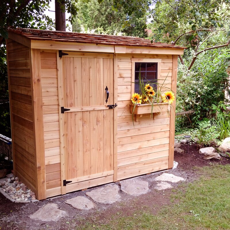 WAYFAIR 8.5 Ft Wide X 4.5 Ft Deep Solid Wood Inclined Storage Shed