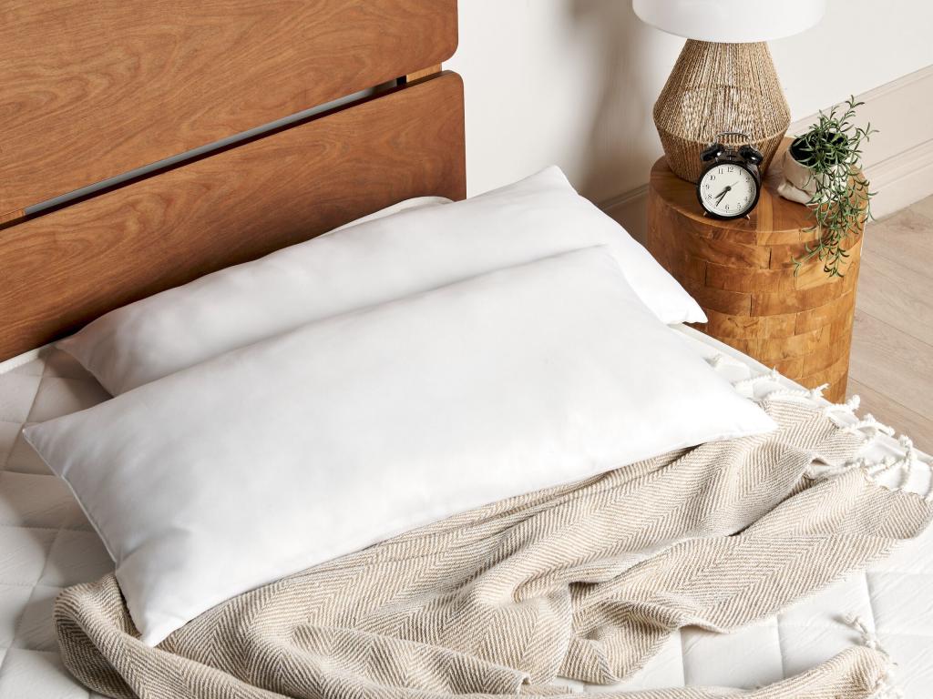 Conjunto de 2 almohadas ERRIGAL Microfibra Alta 40 x 80 cm Blanco