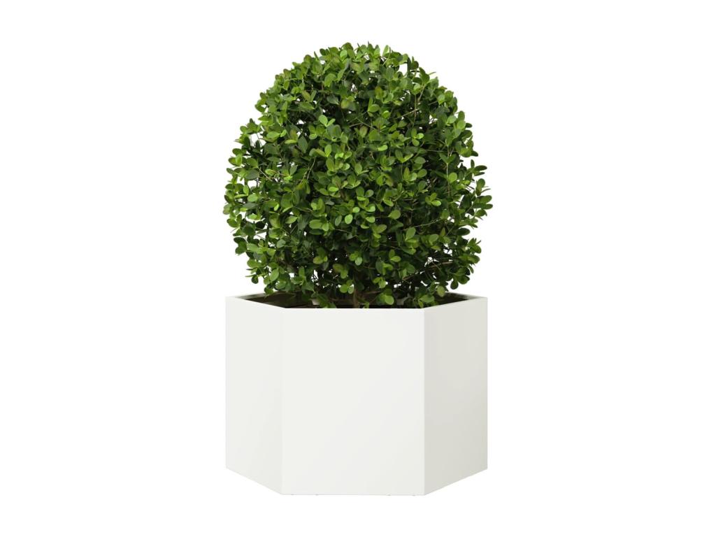 Decoratodo hexagonal acero blanco 69x60x45 cm