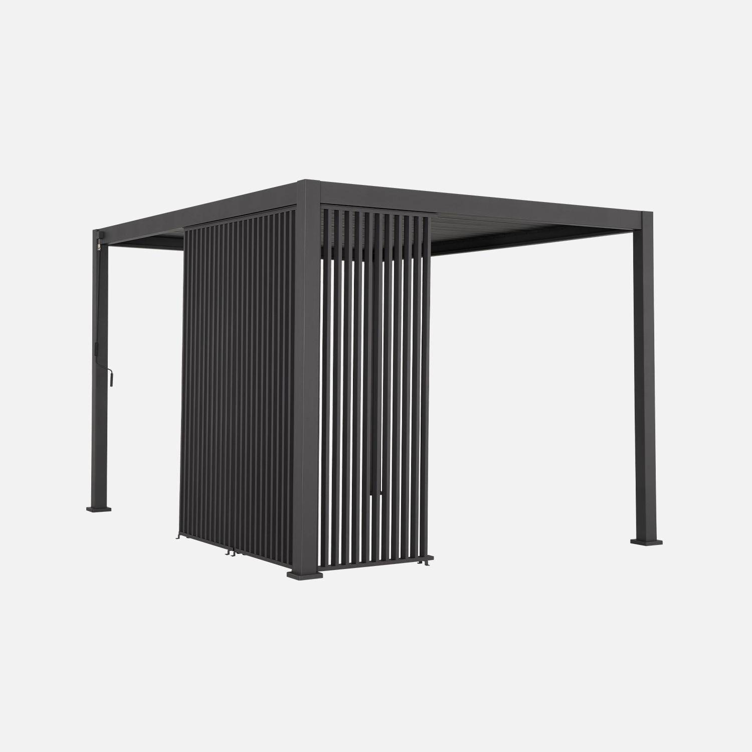 Triomphe 3 persianas verticales - Conjunto de 3 persianas verticales de 130cm para pérgola bioclimática de aluminio 3x4m