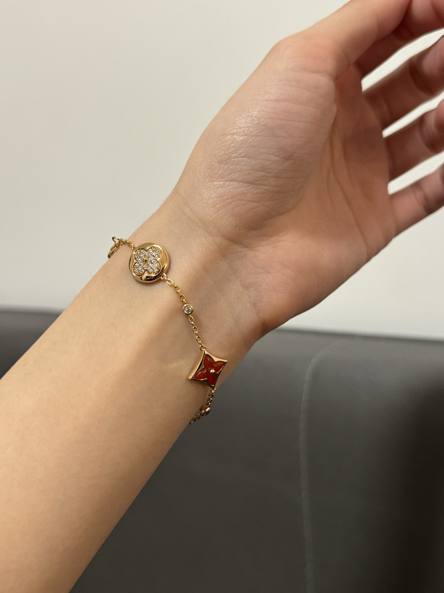 Louis Vuitton Red Color Blossom Bracelet - Original Replica Club