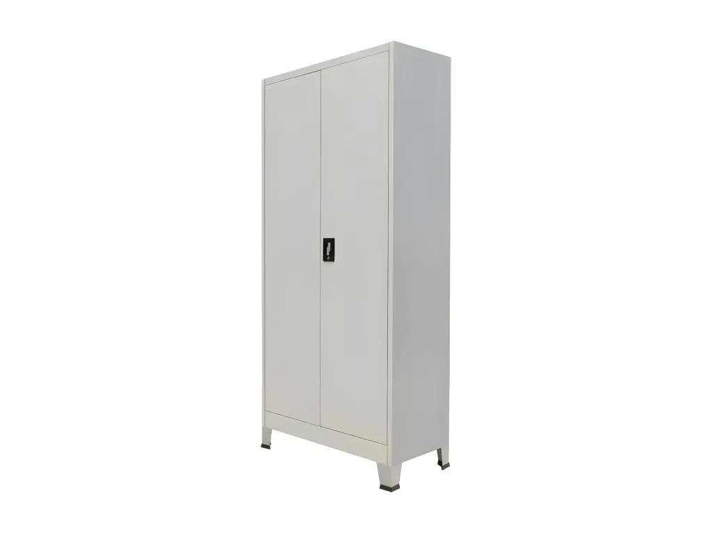 Armario de oficina con 2 puertas acero gris 90x40x180 cm