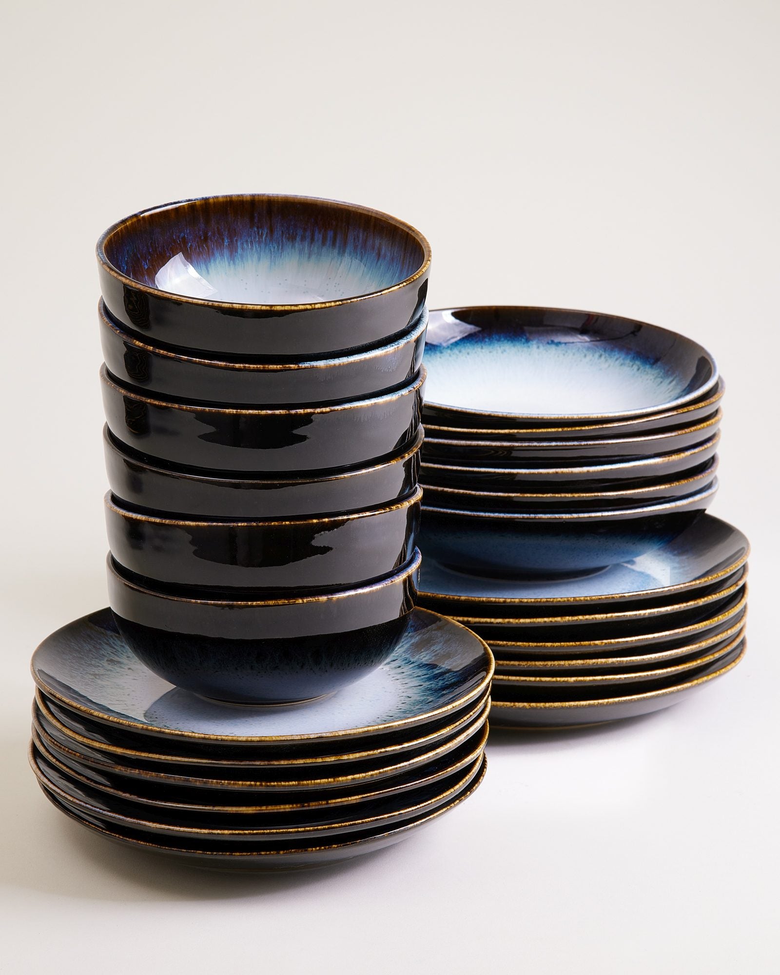 Alcachofra Geschirr-Set classic schwarzblau 24-teilig
