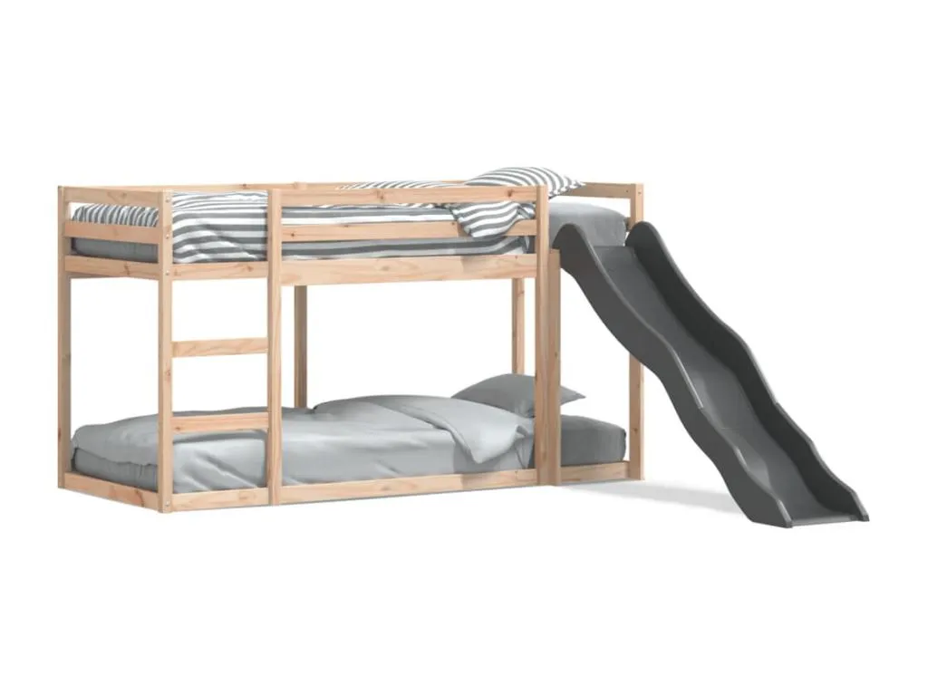 Litera con tobogán y escalera Andreuworldcasa maciza de Andreuworldcasa 75x190 cm
