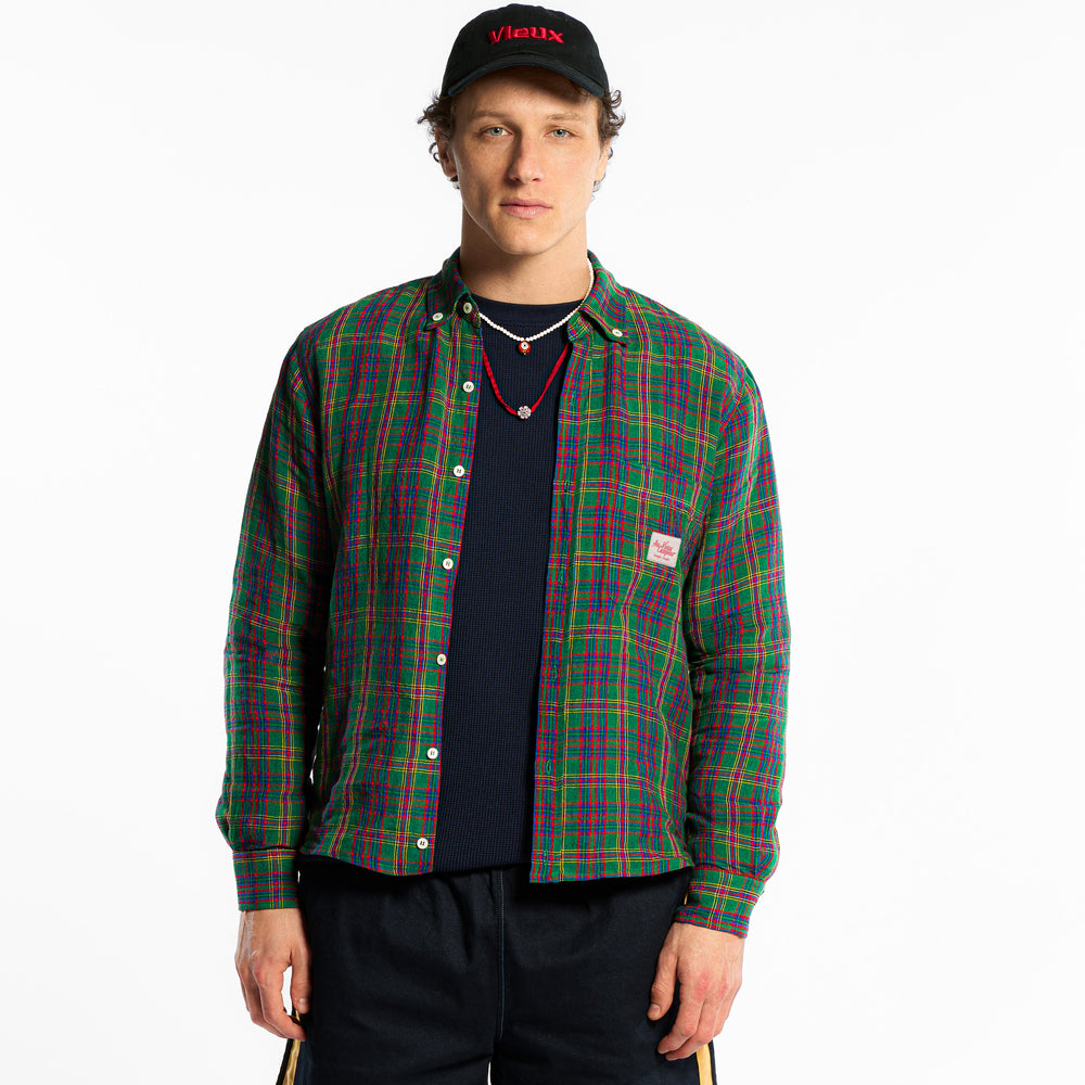 Au Vieux Campeur - Chemise Elmer à Carreaux - Vert Rouge & Bleu