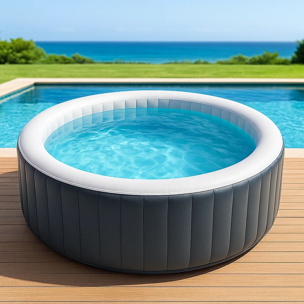 Spas hinchables, 180x180x71 cm, 4 personas, redondo, color gris NkHGkjh306sM