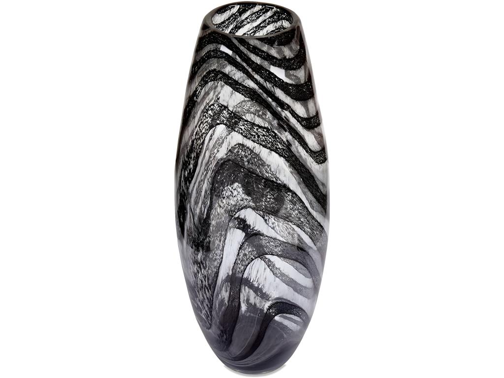 Jarron 42cm cristal ondas gris pacific