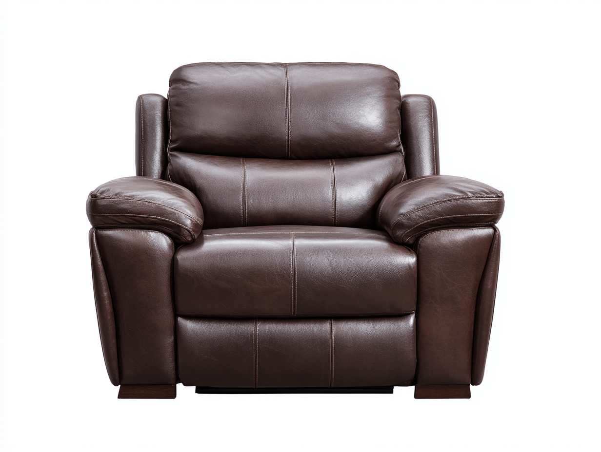 Sillón fijo en piel – marrón – estilo elegante y cómodo