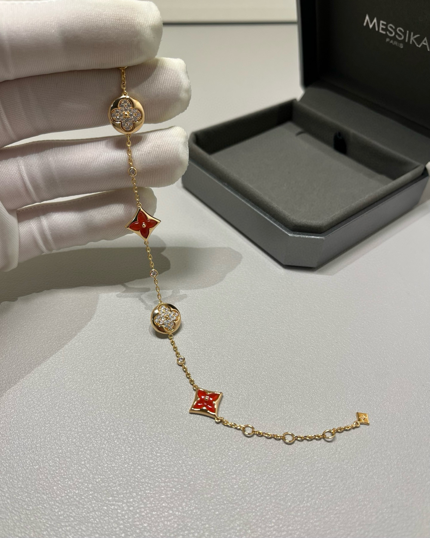 Louis Vuitton Red Color Blossom Bracelet - Original Replica Club