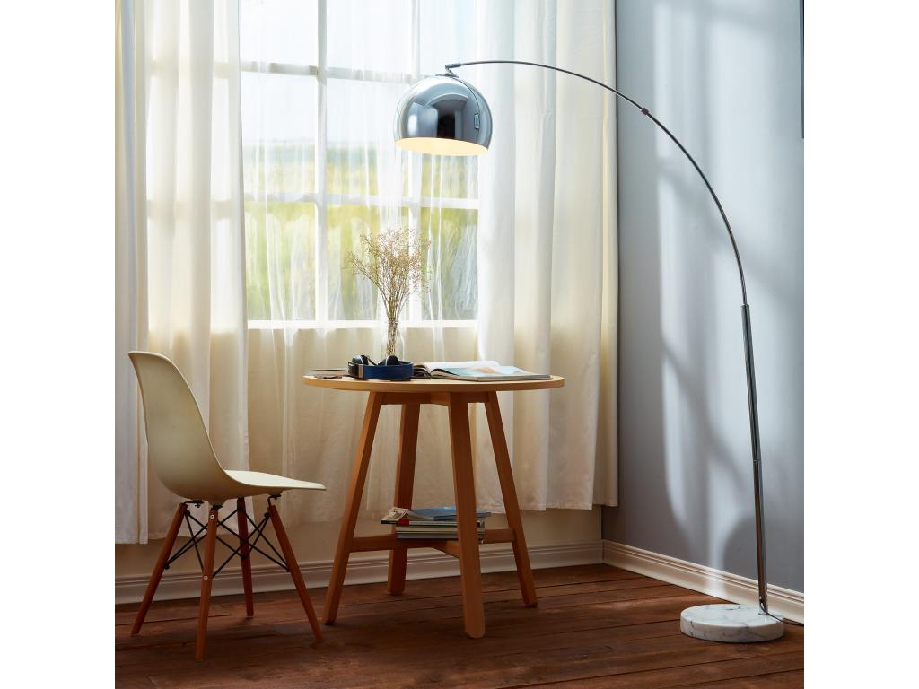 Lámpara LED de Pie Estándar Curvada y Cromada Arquer hogardiseno Home VN-L00010-EU